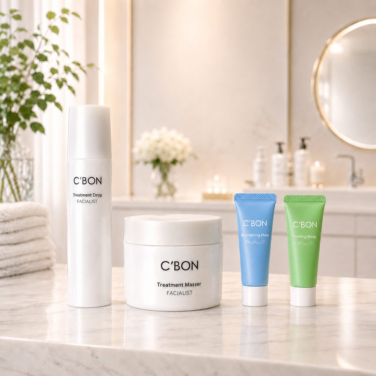 C’BON化粧品と美白・毛穴ケア用クレイを使用したフェイシャルエステ